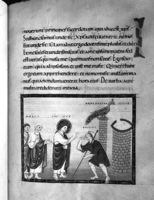 Codex Egberti — Heilung des Blindgeborenen, Folio 50recto
