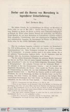 50: Dorlar und die Herren von Merenberg in legendarer Ueberlieferung