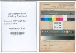 Entnazifizierung Emil Heinemann , geb. 02.11.1898 (Vertreter)