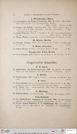 Ungarische Künstler (Nr. 251 - 259)