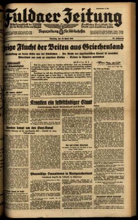 Ausgabe vom Dienstag, den 15. April 1941.