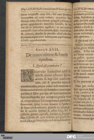 Caput XVII. De renovatione & bonis operibus.
