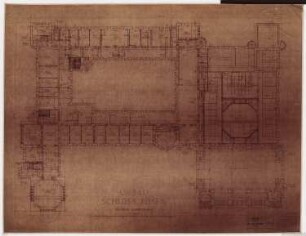 Schloss Posen, Posen Umbau: Be- und Entwässerungsplan 2. OG 1:100