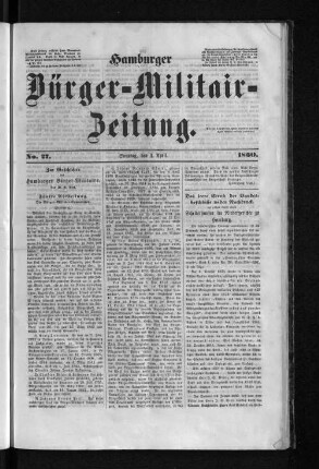 Zur Geschichte des Hamburger Bürger-Militairs.