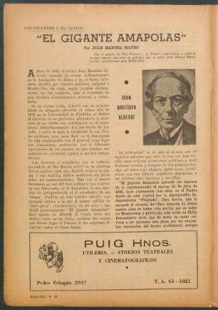 "El gigante amapolas" : Los próceres y el teatro