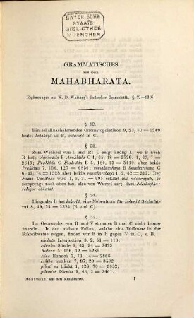 Grammatisches aus dem Mahabharata : ein Anhang zu William Dwight Whitney's indischer Grammatik