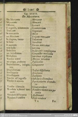 Cap. XXXVI. De Mercatura