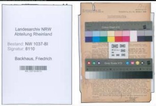 Entnazifizierung Friedrich Backhaus , geb. 11.03.1903 (Angestellter)