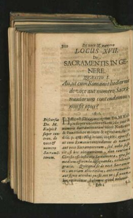 Locus XVII. De Sacramentis In Genere.