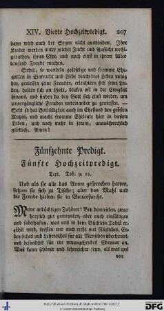 Fünfzehnte Predigt.
