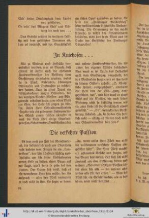 Die verkehrte Passion.