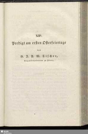 XIIa. Predigt am ersten Osterfeiertage