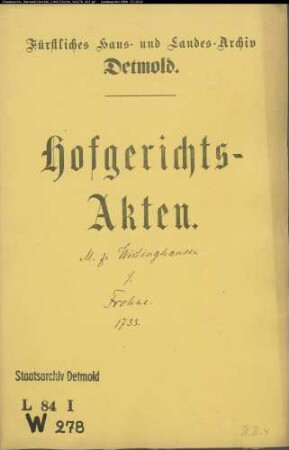 Wistinghausen, Meier zu gegen Frohne zu Asemissen - Schuldforderung