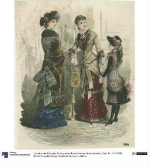 Promenaden-Ensemble und Mädchenkleid