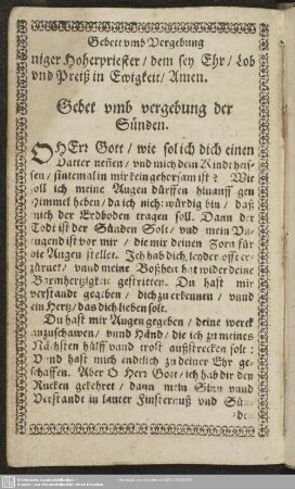 Gebet umb vergebung der Sünden