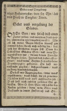 Gebet umb vergebung der Sünden