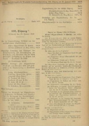 102. Sitzung. Mittwoch den 21. Januar 1920