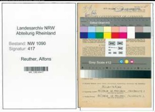 Entnazifizierung Alfons Reuther , geb. 15.09.1915 (Kaufmann)