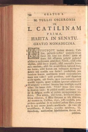 Oratio Nonadecima: In L. Catilinam Prima