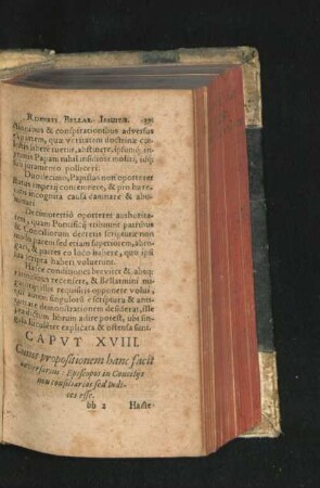 Caput XVIII. Cuius propositionem hanc facit adversarius ...
