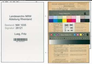 Entnazifizierung Fritz Lueg , geb. 11.02.1920 (Bergangestellter)