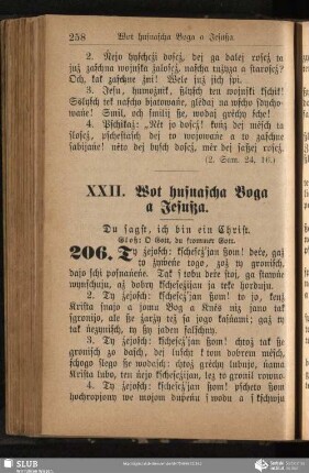 XXII. Wot husnascha Boga a Jesußa
