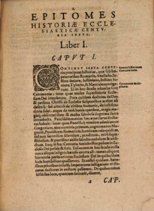 Epitomes historiae ecclesiasticae Centuriae decimae sextae, [5]. Centuria sexta