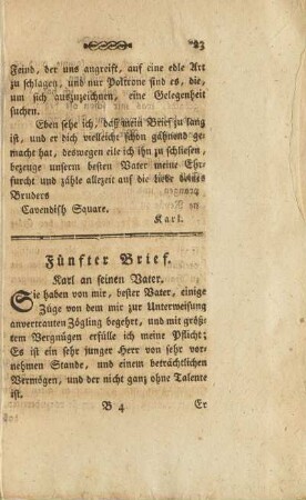 Fünfter Brief. Karl an seinen Vater