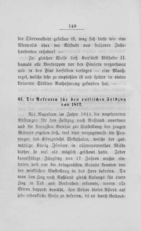 61. Die Rekruten für den russischen Feldzug von 1812.