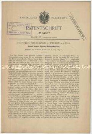 Patentschrift einer schnell lösbaren Zylinder-Reibungskupplung, Patent-Nr. 34697