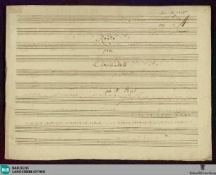 Symphonies. Excerpts. Arr - Don Mus.Ms. 1555 : cemb; A; BenP 137/4