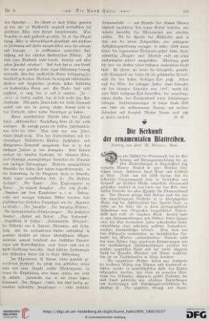 5: Die Herkunft der ornamentalen Blattreihen : Vortrag vonProf. M. Meurer, Rom