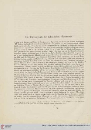 Die Hieroglyphik der italienischen Humanisten
