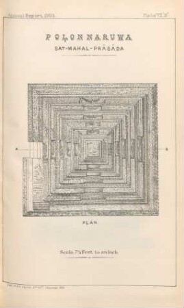 Plate VII'B'. Polonnaruwa. Sat-Mahal-Prâsâda. Plan