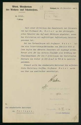 Mitteilung Gehaltserhöhung (15.12.1920)