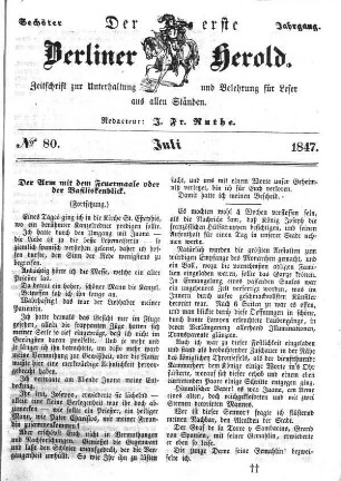 Nummer 80, Juli 1847