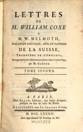 Lettres sur l'État politique, civil et naturel de la Suisse, 2