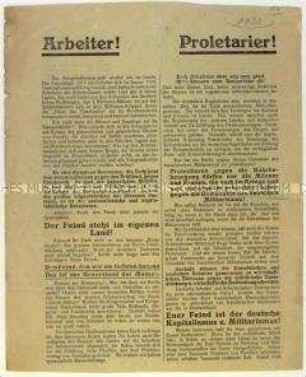 Ankündigung einer Versammlung der Arbeiterbörse Groß-Berlins am 19. Januar 1923 zur Ruhrbesetzung