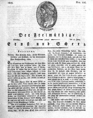 Nro. 116, Dienstag, den 11. Juny 1805