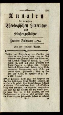 Ein und funfzigste Woche
