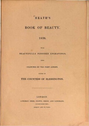 Heath's book of beauty. 1838