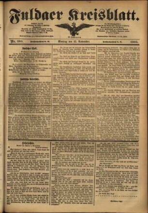 Ausgabe vom Montag, den 13. November 1905.