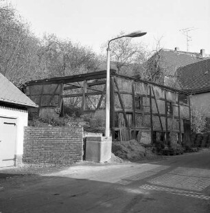 Frohburg-Kohren-Sahlis, Töpferstraße 8 a. Ruine des ehemaligen Ladehauses. Straßenansicht