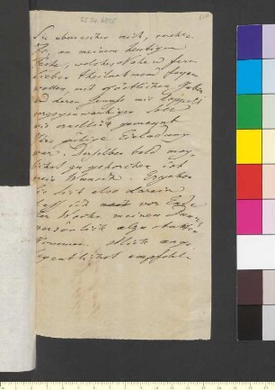 Brief von Goethe, Johann Wolfgang von an Brentano, Antonia