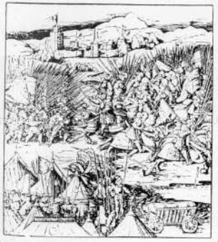 Schlacht der Schweizer vor Novara (Nr. 108 aus Weißkunig)
