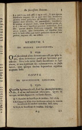 Membrum I. De Ordine Succedendi.