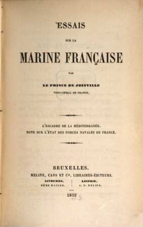 Essais sur la marine française