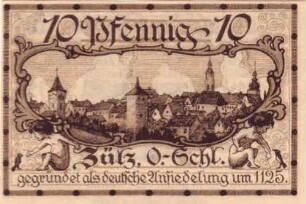 Notgeld der Stadt Zülz in Oberschlesien