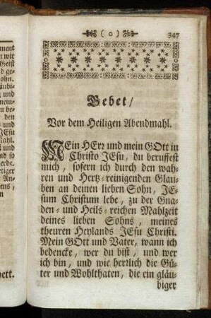 Gebet/ Vor dem Heiligen Abendmahl. - Gebet/ Nach der Predigt.