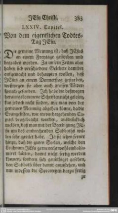 LXXIV. Capitel. Von dem eigentlichen Todtes-Tag JEsu
